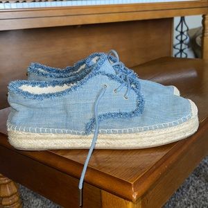 Michael Kors espadrille jean light blue lace up shoes